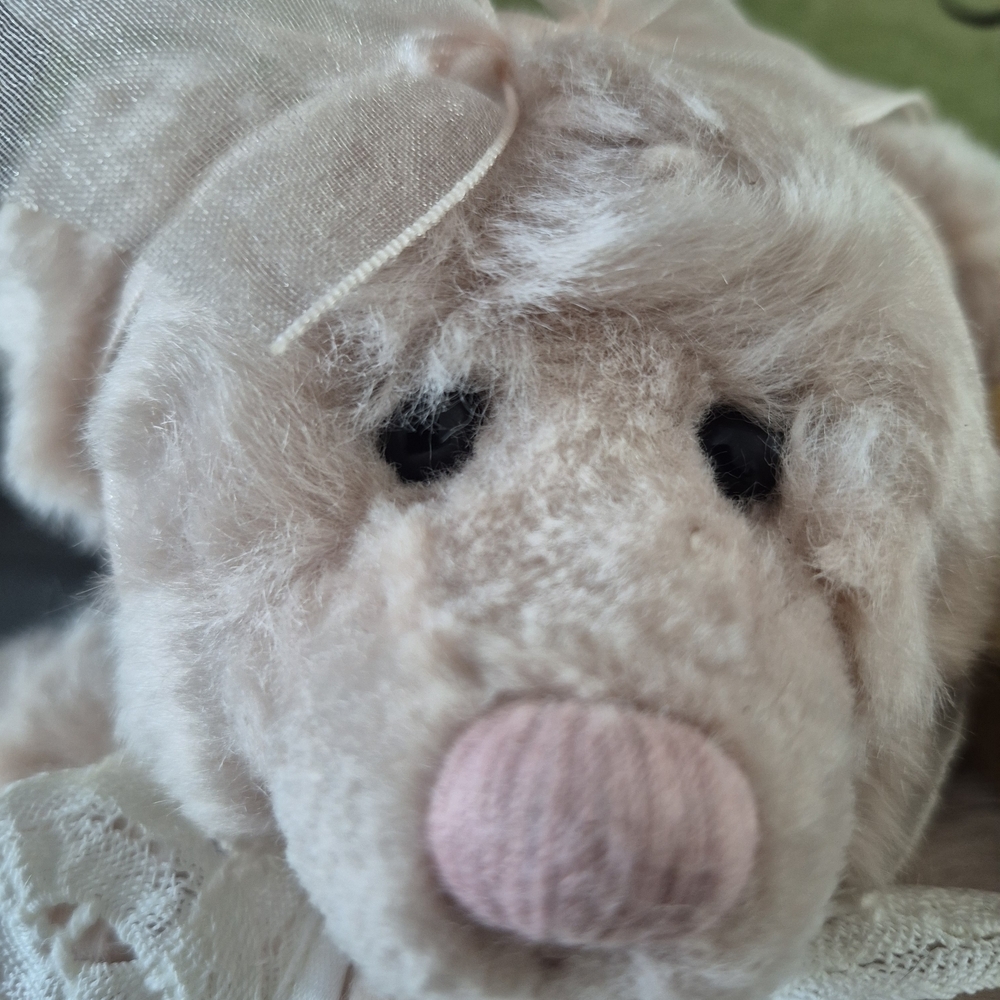 Ganz Abby Pink Bear Cottage Collectibles Plush 13" Bib Neck Stuffed Teddy Vintag - Picture 6 of 7